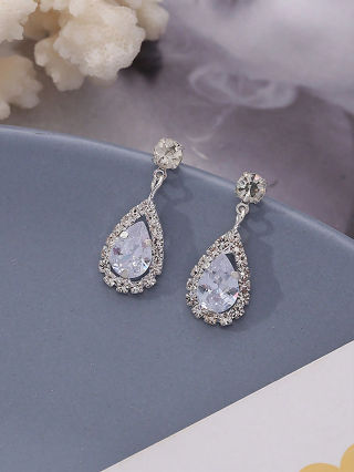 1 Par Doce Super Flash Pearl Water Drop Earrings Brincos de Noiva Acessórios de Casamento