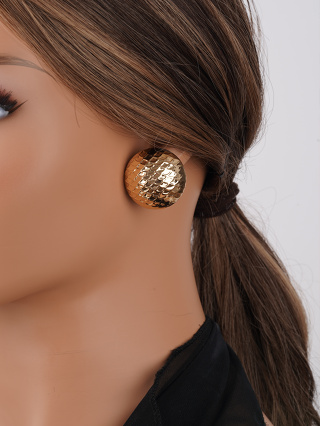 1 Par Senhoras Ferro Dourado Ferro Dourado Moda Simples Brincos Redondos Elegantes Adequados para Feriados, Festa, Namoro, Banquetes, Desgaste Diário