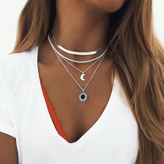 1Pcs/Set New Fashion Layered Necklace Blade Snake Chain Pendant Gótico Corrente Festa Feminina Jóias De