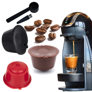 3 Pçs Apto Para Dolce Gusto Copo De Filtro De Café Filtros De Cápsula Reutilizáveis Nespresso Com Colher Escova