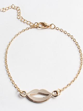 1 Peça Fashion Pulseira de Lábios de Beijo de Liga Metálica Casal