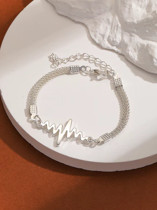 Pulseira de 1 peça de Pulseira de Prata com Classe Fashionable Pulseira de Batimento Cardíaco