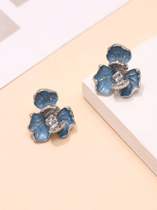 1 Par Brincos Exagerados de Íris Azul Liga Brincos Femininos de Namoro