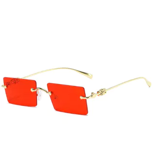 Novo Estilo Moda Moda Moda Retangular Borda Cortada Óculos de Sol Sem Moldura Estilo Unisexo