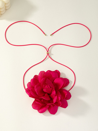 1 peça Novo Estilo de Pedaço de Flor de Senhora Colar de Tecido Flor de Senhora Corrente de Cintura de Uso Duplo Adequado para Festa de Férias Namoro Diário de Férias