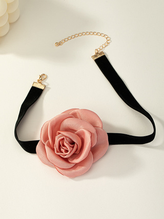 1 Conjunto 2 Peças Novo Estilo Senhoras Poliéster Europeu Americano Estilo Feriado Europeu Americano Estilo Doce Temperamento Retro Simulação Colarinho de Flor de Pêssego Rosa Adequado para Festa de Férias Namoro de Férias Desgaste Diário