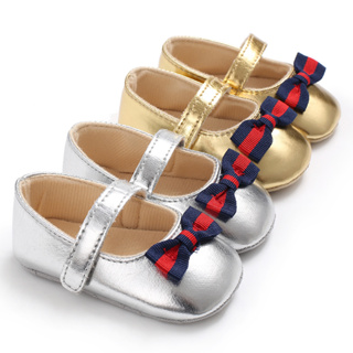 2023 Sapatos De Primavera Para Bebês Couro PU Recém-Nascido Meninos Nascidos Meninas Primeiro Andarilho Princesa Bowknot Baby Prewalker
