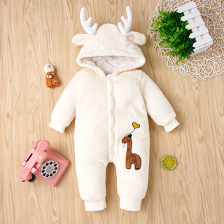 Macacão para bebês de outono de inverno Romper Hooded Boys Girls Long-Legged Climbing Newborn Jumpsuit
