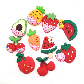 10PCS/SET Cute Fruit Design Shoe Charms Para Sandálias CroC Kawaii Garden Accessories Fit Clogs Mulheres Crianças Aniversário Presentes