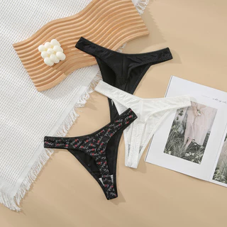 AMVI S-L Calcinha Sexy Plus Tamanho Tangas Impressas Roupa Íntima Feminina De Cintura Baixa Confortável Lingeries Soft Breathable Brief