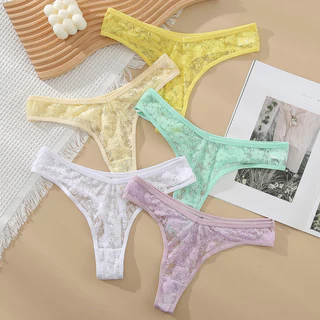 FARDLY Calcinha Feminina De Renda Fio Dental Feminino De Cintura Baixa Sem Costura Sexy De Seda Liso Moda Íntima Macia Lady