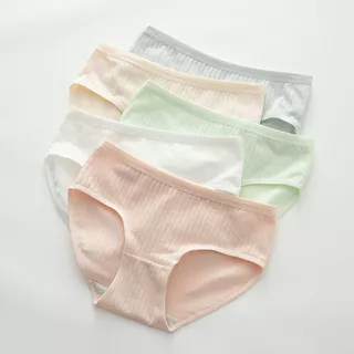 Cinvik Cotton Confortável Cintura Média Feminina Calcinha De Amigável À Pele Verão Impressa Fofa
