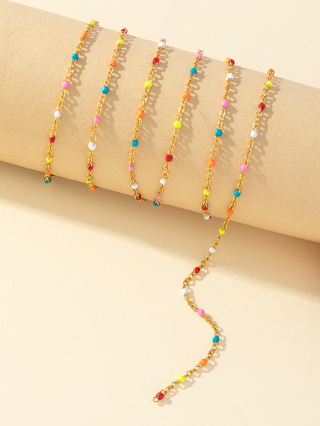 1 Peça 1.0m Corrente de gotejamento de óleo colorida Acessórios de Moda Colar Pulseira Decorações High-End Presentes de Natal Presentes feitos à mão Bricolage