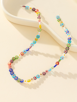 1 Cordão de Vidro Flor de Vidro Cordão de Vidro Cordão de Verão Acessórios de Moda Boêmia Colar Pulseira Pulseira Pingente Decorações High-End Presentes para Presentes de Férias Feitos à Mão Bricolage