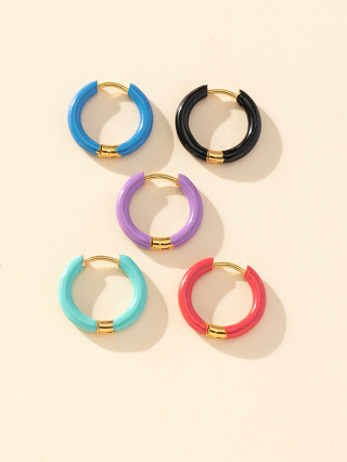 1 Preto Vermelho Preto Vermelho Púrpura Azul Claro Verde 16mm Brincos Brincos Brincos de aço inoxidável Brincos Acessórios de Moda Decorações High-End Presentes para presentes de férias bricolage feitos à mão