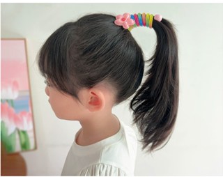 1 Pedaço de Telefone de Flores Coloridas para Crianças Gravata de Cabelo em Círculo