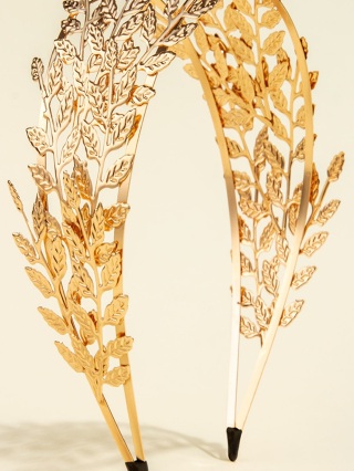 1pcs Fita de cabeça Golden Wide Leaf