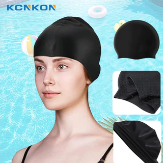 Touca De Natação De Silicone Para Cabelos Longos , Toucas Com Design Ergonômico 3D Mulheres , Crianças , Homens , Adulto