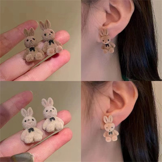 1 Par Brincos de coelhinho de pelúcia fofo Brincos de coelhinho de pelúcia Brincos de coelhinho de pelúcia