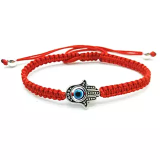 Bracelete De Corda Trançado Artesanal Lucky Red String Bracelet Hamsa Evil Eye Charm Para Mulheres Braceletes De Casal Trança