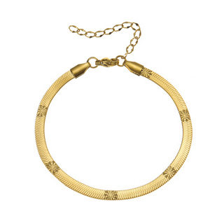 14K Bracelete De Ouro Folheado A Dainty Pulseira De Cobra Plana Cúpula De Espinha De Peixe Elo De Corrente Para Mulheres Homens Tamanho 7,5 " + 2 " Extensor