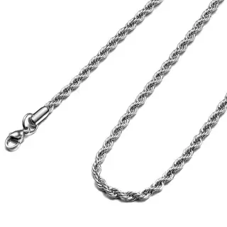 Colar De Corrente De Cordas 4MM Aço Inoxidável Homens Jóias Mulheres