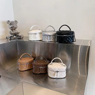 Sólida Cor PU Moda Portátil Moda Portátil Bolsa Mensageiro Simples Bolsa Pequena Quadrada