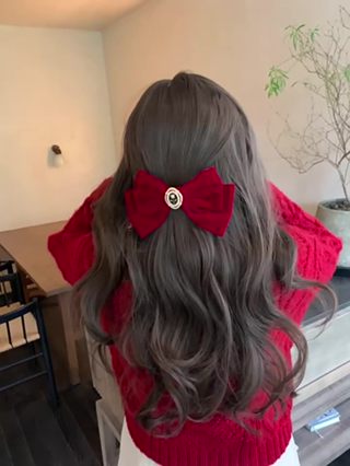 1 Peça de Veludo Clip de Mola de Mola de Rosa Rosa Clip de Cabelo Retro