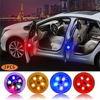 2 pçs universal mini led luz de advertência da porta do carro sem fio sensor magnético anti-colisão luzes sensor magnético strobe piscando luzes de alarme