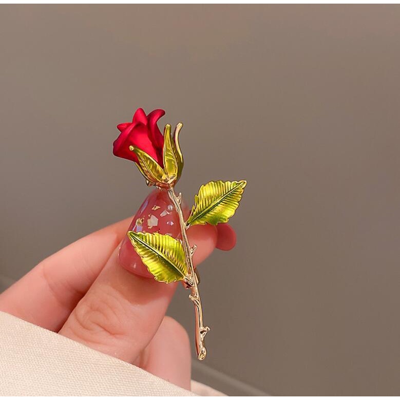 Pregadeira Rosa Vermelha Novo Estilo Rose Pino Fixo Roupas Decoração Acessórios de Liga