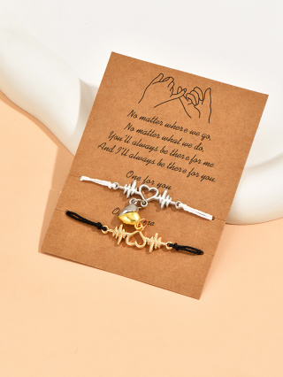 2pcs/set Charme Amizade Irmã Pulseiras Pulseira Melhor Amiga Com Cartão Alma Dama De Honra Presente