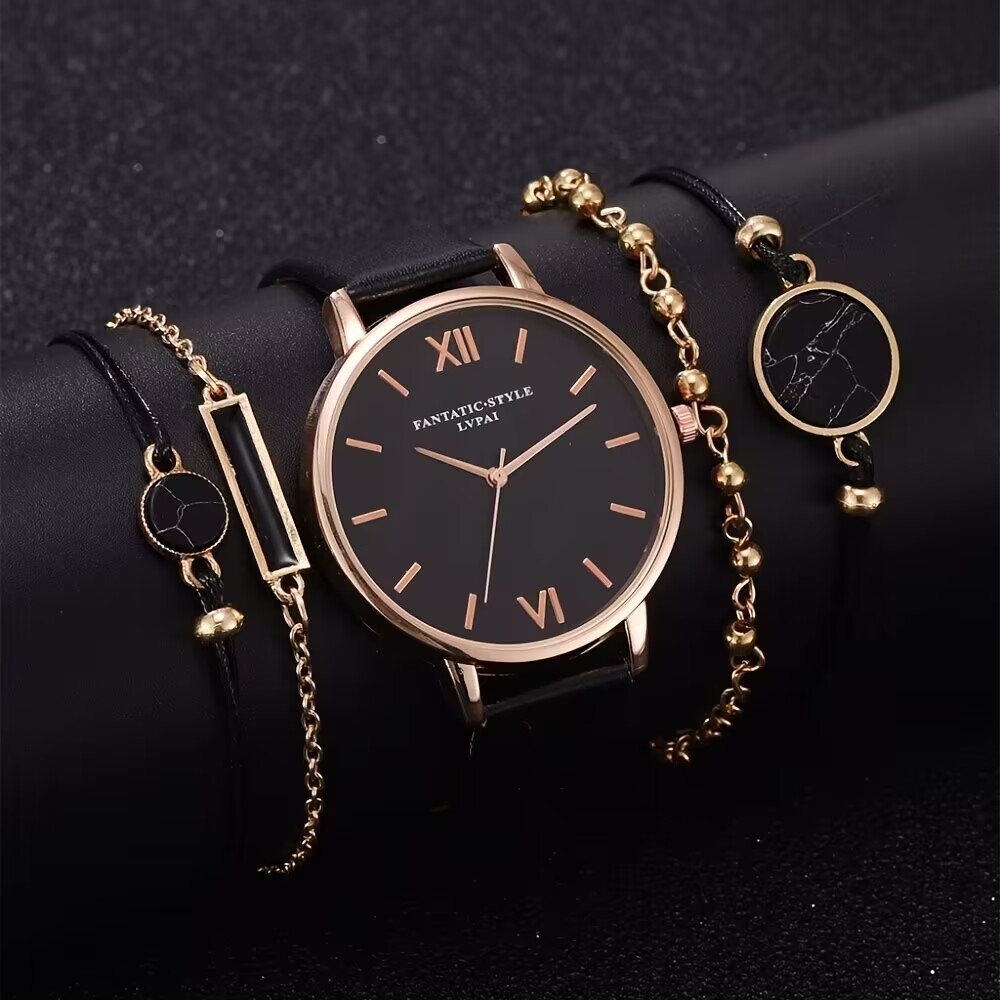 5 Pcs Minimalista Relógio Mulher Conjunto De Relógios De Moda Pulseira Quartzo