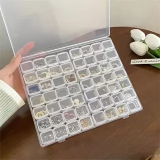 56 Grade Caixa Organizadora De Malha Plástica Transparente Containers Para Brincos De Anel Cavilha Acessórios