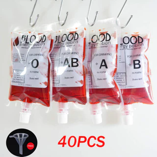 40pcs 150ml Sacos De Sangue De Suco De PVC Transparente Reutilizáveis Bebida Para Festa De Halloween Cosplay Vampire Pouch Props Kids