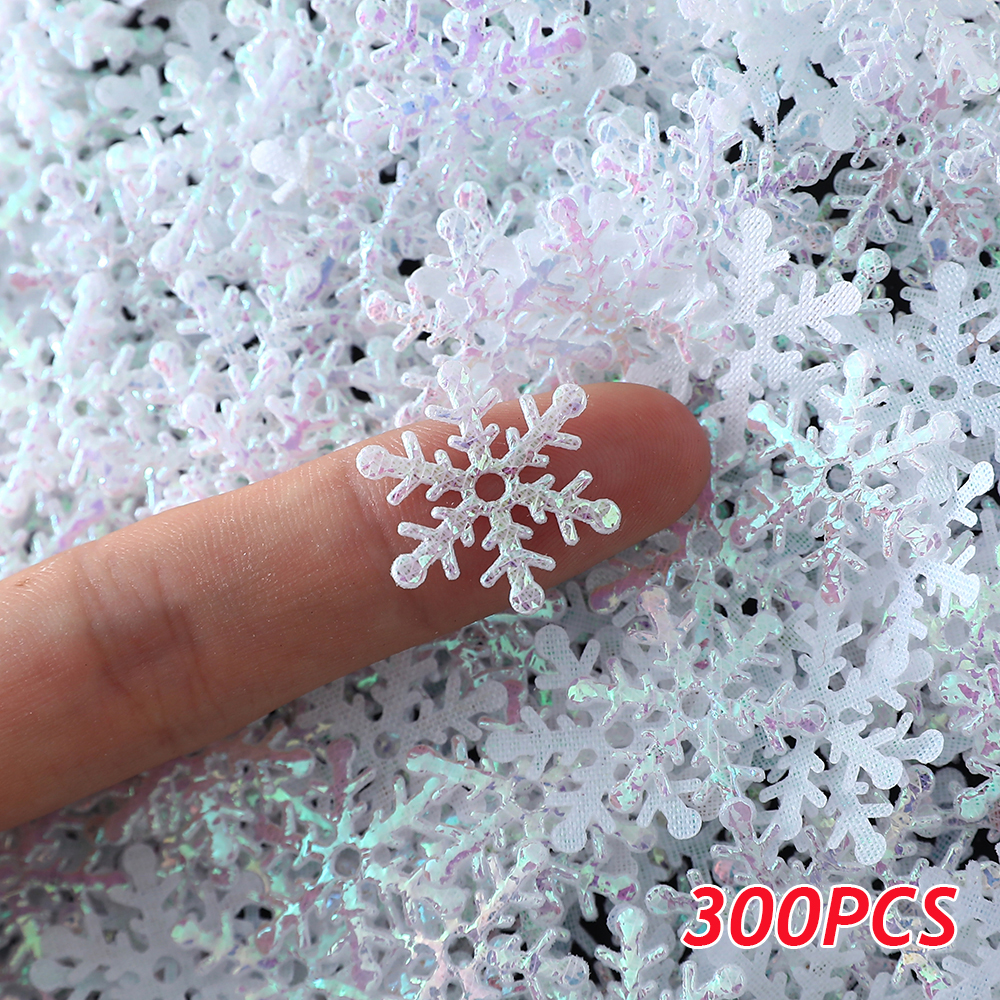 300pcs 2cm Flocos De Neve Artificiais Xmas Party Confetti De Natal Decorações Ano Novo