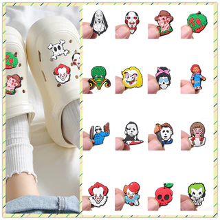 Nova Série De Desenhos Animados De Halloween Jibz Shoe Charms for Crocs Clogs E Sapatos De Jardim Bonitos Acessórios De Fivela De Sandália De Pino De PVC Decorativo Para Festa Feminina