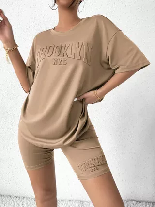 Temu Hot Sale Same Style Same Price Moda Moda Inglês em relevo Calças Casuais femininas
