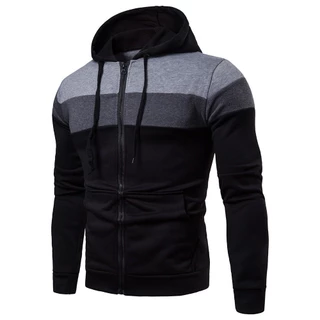 Listras de Moda Casuais de Outono para o Exterior com Listras de Moda Casuais de Outono com Listras de Velo de Velo de Forro Slim-fit Homens com Capuz Quente