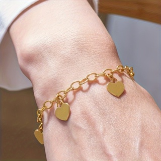 1Pcs Pulseira Elegante De Ligação De Coração De Pêssego Para Mulheres