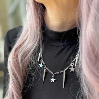 1 Pcs Pentagrama Punk Feminino Colar Cone Estrela