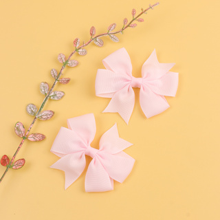 2Pcs/set Cor Sólida Nó De Laço Clipes De Cabelo Fita La
