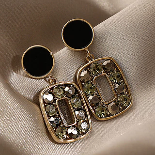925 Agulha Prateada Brincos De Moda Coreana retro Diamante Quadrado Curtos design Temperamentado Para Mulheres