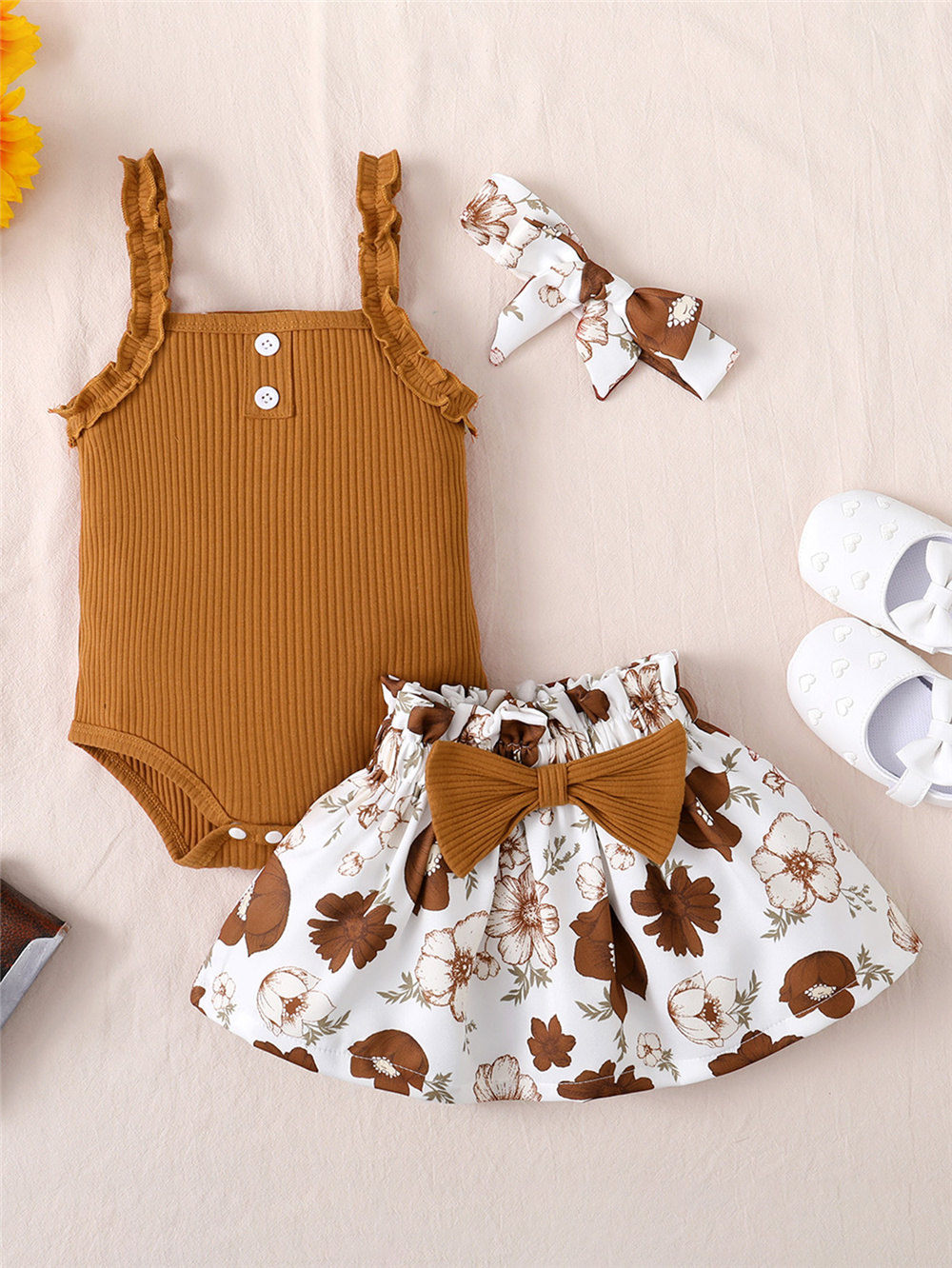 Baby Girl Fashion Lace Sling Suit com Faixa e Saia Casual Verão Holiday