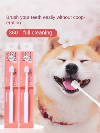 Escova de de dentes para animais domésticos 360°Remoção de tártaro Cão pequeno Limpeza Oral Suprimentos de beleza Escova macia Cabeça de escova Ferramenta de escova para cão