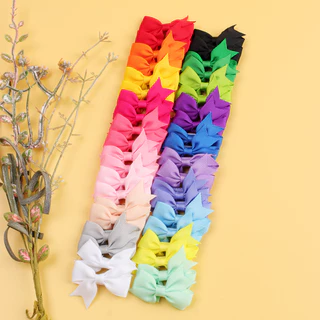40pcs Clipes De Laço De Cabelo Multicolor Fofo Para Meninas Boutique Grosgrain Crianças De Pequeno Porte