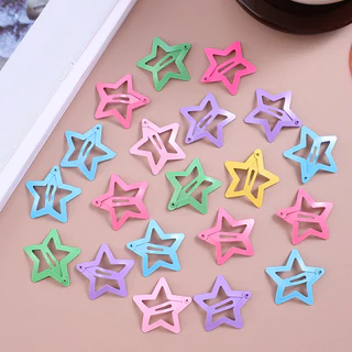 20Pcs Star Hair Clips Para Crianças Meninas Snap BB Barrettes Em Forma De Borboleta Giro Hairpins Acessórios Cabelo