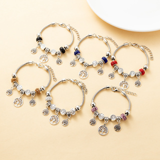 1 Pacote de Três Pingentes de Árvore Vida Oca Pingentes de Moda Estilo Casual Senhoras Acessórios de Moda Metal diy Pulseira com Contas