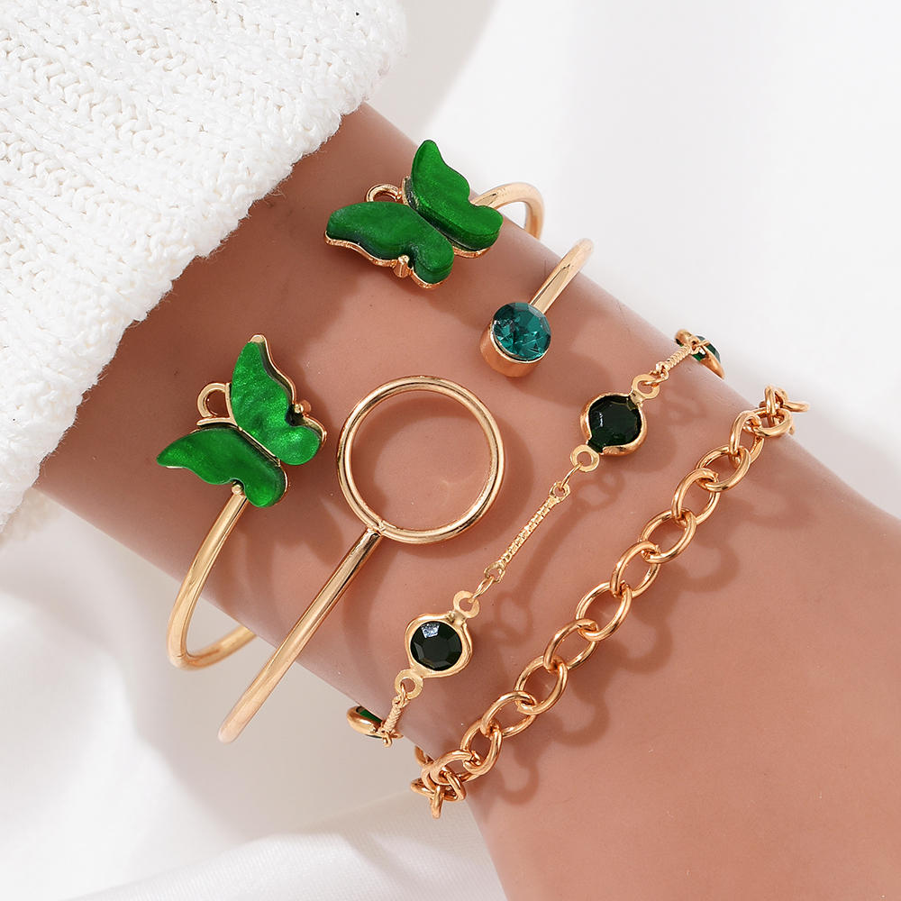 4 Pcs Pulseira De Luxo Leve E Elegante Borboleta De Alta Qualidade Bracelete Aberta