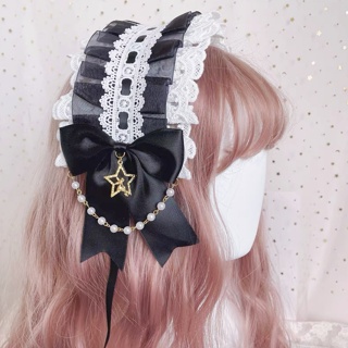 1 peça de renda frisada Lolita Hair Clip Fita de Cabelo Lolita Fita de Cabelo Cosplay Fita de Cabelo Fita de Cabelo Fita de Cabelo de Menina Acessórios de Cabelo