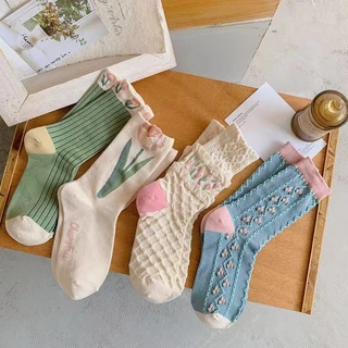 Meias Mori Tulipas Senhoras Meias Preppy Style Girl